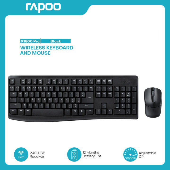 Rapoo X1800 PRO Bangla Wireless Keyboard & Mouse Combo