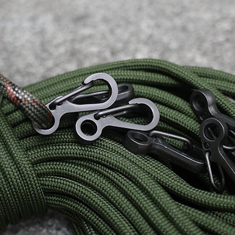 10 Pcs Mini SF Spring Backpack Clasps Climbing Karabiners EDC Keychain Camping Bottle Hooks Paracord Tactical Survival Gear