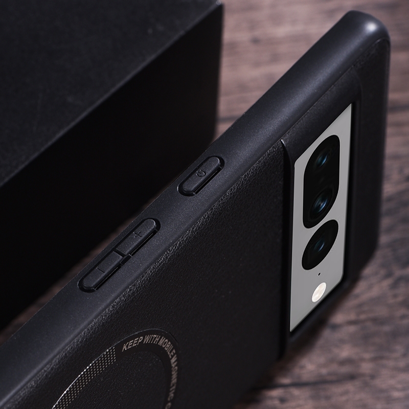 For Google Pixel 7 Pro Magsafe Magnetic Ring Leather Texture Phone Case. 
