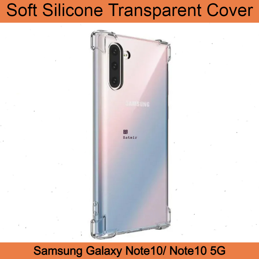 For Samsung Galaxy Note10/ Note10 5G Transparent Cover TPU Soft Flexible Airbag Transparent Silicone Case | Back Case Cover For Smartphone