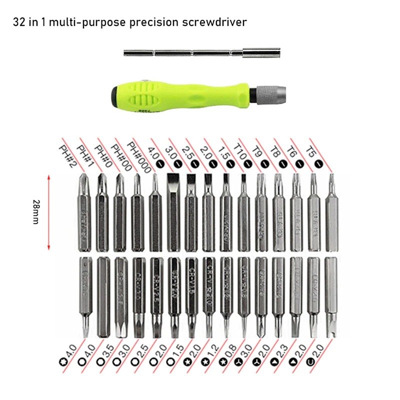 32 In 1 Screwdriver Set Precision Mini Magnetic Screwdriver. 