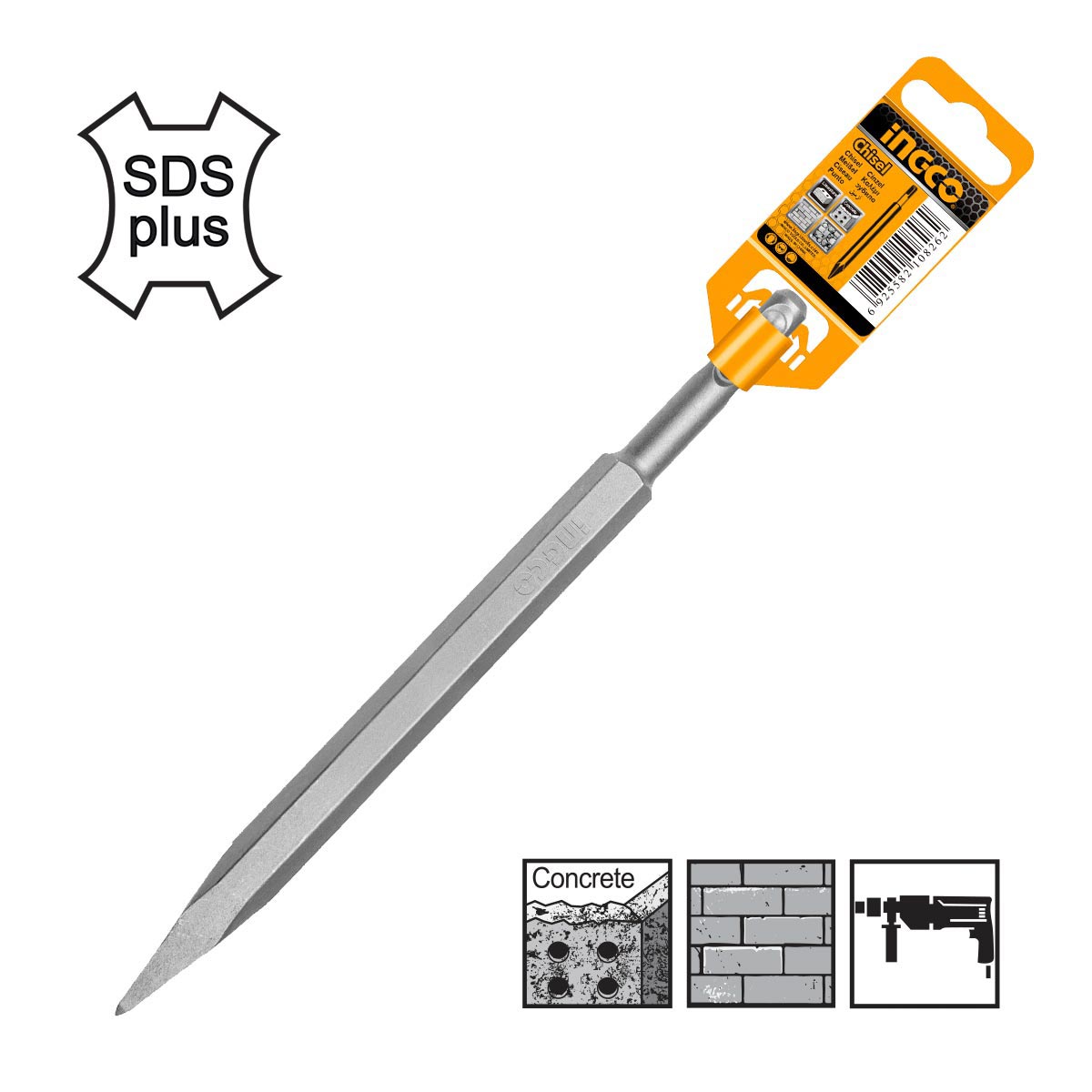 SDS PLUS CHISEL POINTED INGCO-DBC0112501. 