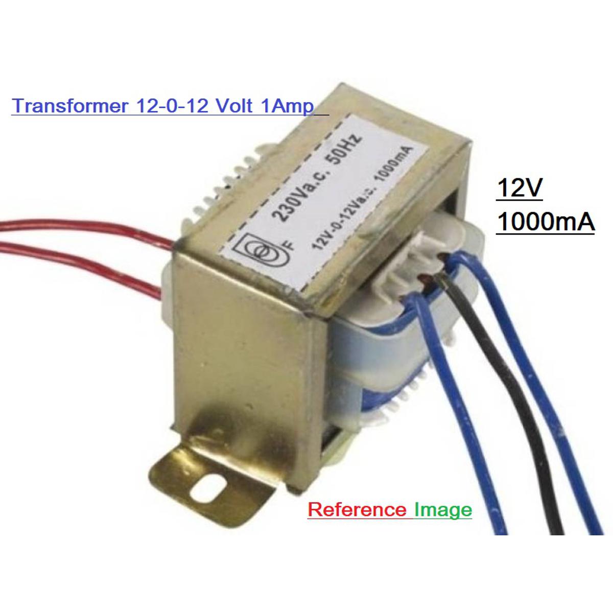 1Amp 12V Transformer 12V-0-12V 1000Ma Input Ac 220V 50Hz Output Dc 12 Volt 1A Step Down Transformers For Power Supplies Adapters Electronics Project Diy - Multi Plug