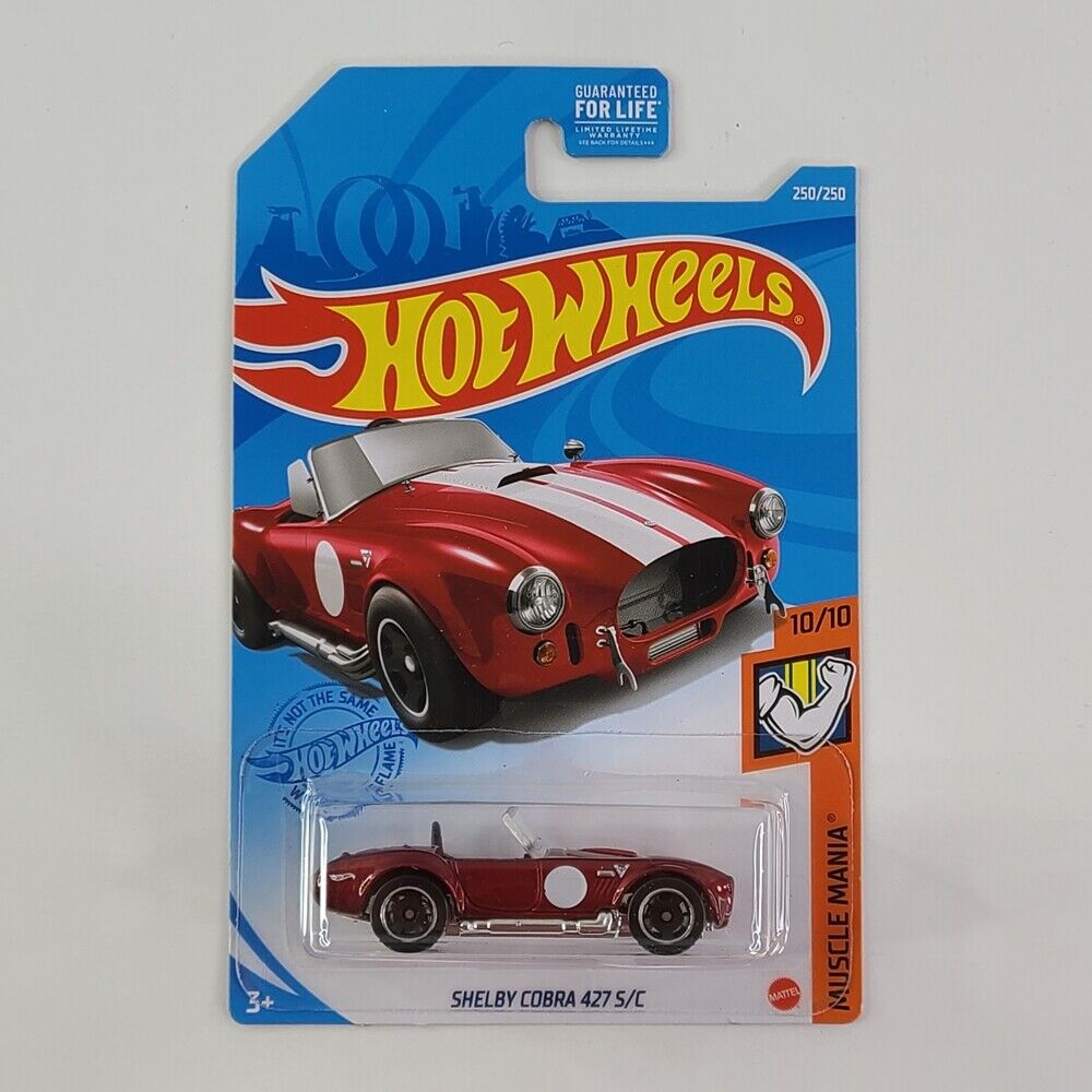 Hot Wheels (Mainline) Shelby Cobra 427 S/C Maroon, Scale 1:64