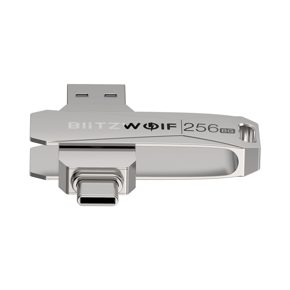 BlitzWolf BW-UPC2 256GB USB Disk 2 in 1 Type-C USB3.0 Flash Drive Ultra-fast Transmission 360° Rotation Zinc Alloy 256GB. 