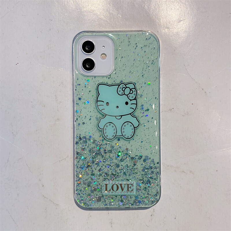 Phone case Samsung Galaxy M02 Shiny Ring Case Glitter Soft Transparent Hello Kitty Cases For Samsung M02 Back Cover Stars Moon Girls. 
