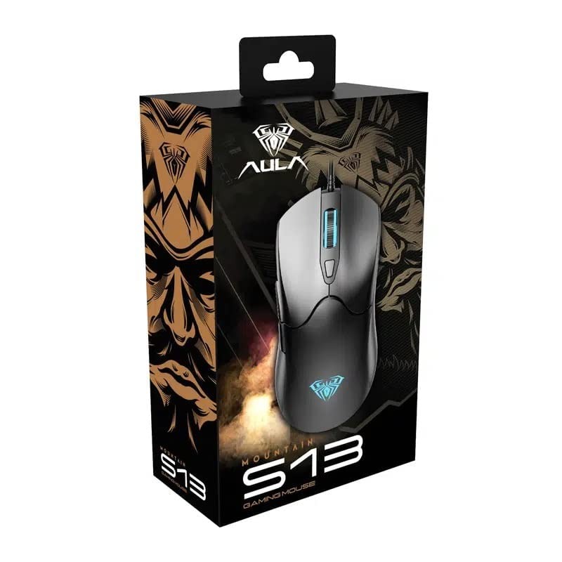 AULA S13 Wired Gaming Mouse, Professional Office Mouse, 6 Button 3600DPI Backlight Mouse For Gamer Desktop PC. 