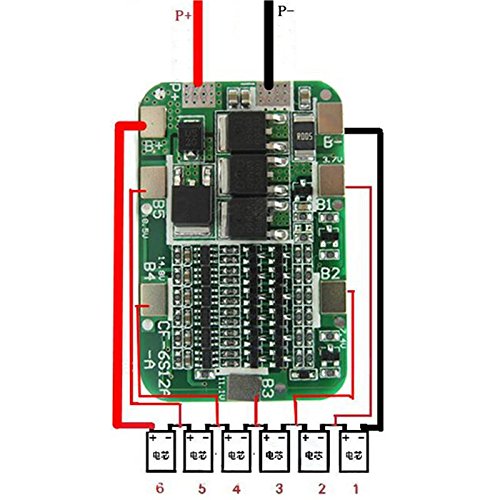 Upscale Living - 6S BMS Circuit 25V 12A Protection Circuit 3S 25A 22.2V 25.2V 18650 AA AAA Lipo Li-ion Lithium Battery Charger Board. 