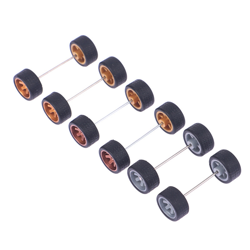 FORIDE 10 Sets 1/64 Offroad Wheels/ Rubber Tires 18.3mm Removable Tire for Wheel 1:64 RC Truck Model Off-Road SUV Random Color. 