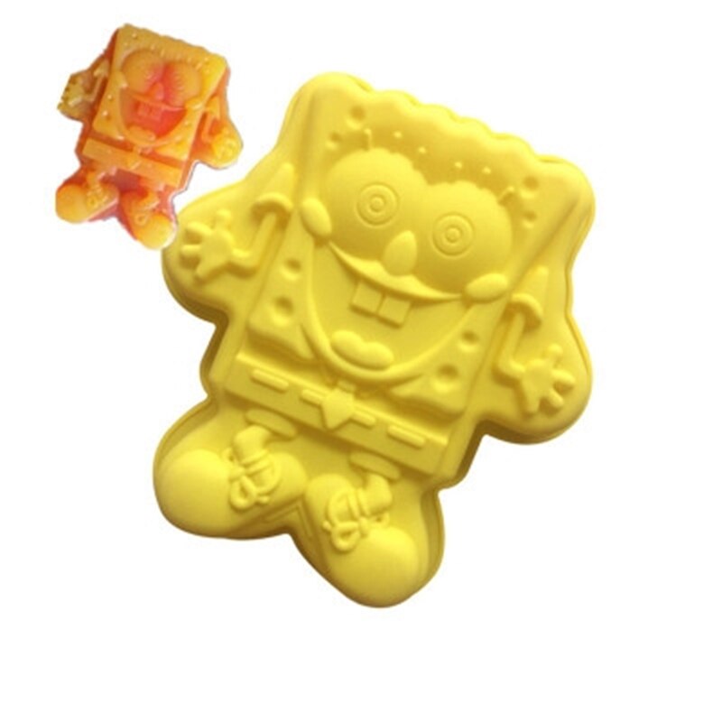 Cartoon Character Single Spongebob Squarepants Sponge Baking Pan Silicone Cake Mould High Quality Materials Handmade Soap Mould
