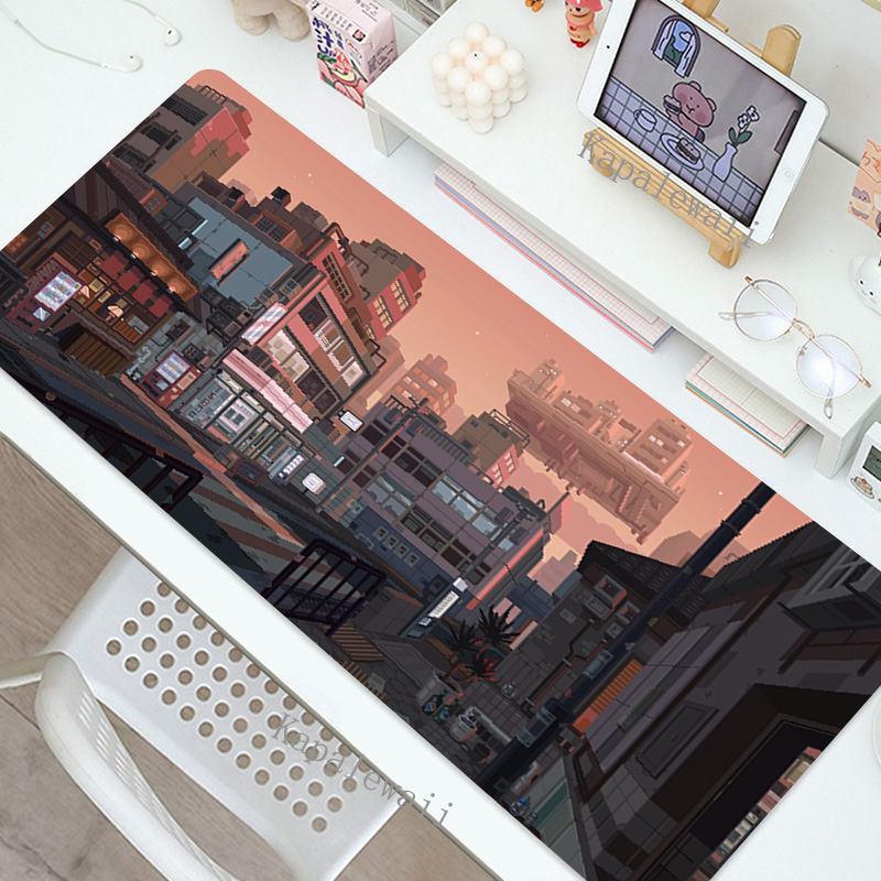 Pixel Art Gaming MousePad XXL Computer Laptop Gamer Extended Mouse Mat Large Anime Mouse Pad 900x400 Keyboard Kawaii Desk Mat. 