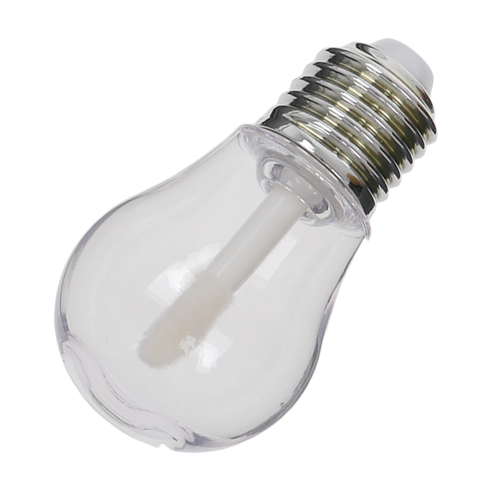 5Pcs Cute Light Bulb Shape Empty Lip Gloss Tube Clear Mini Refillable Lip Balm Bottles With Rubber Inserts. 