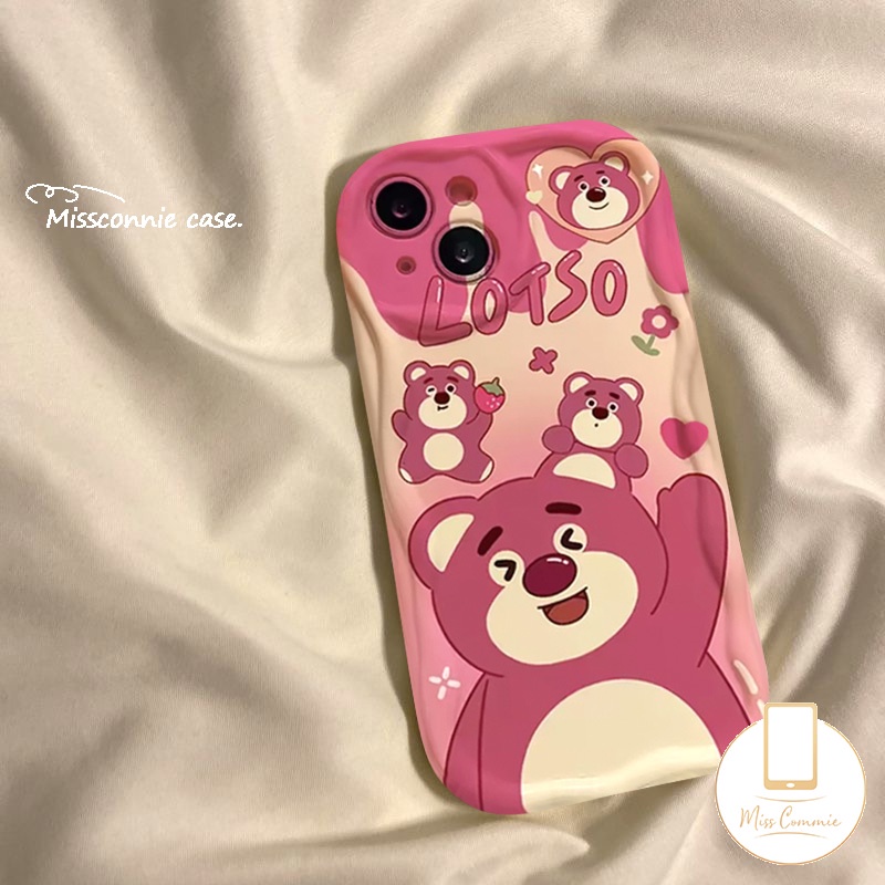 MissConnie Lovely Strawberry Bear Lotso Case for Realme C35 C55 C21Y C53 C30 5 9i 6i 5s 5i 7i C25Y C33 C20A C21 C11 C25 C15 C25s C17 C1 C3 C2 C12 C31 C20 Cartoon Winnie The Pooh Cute Cover. 