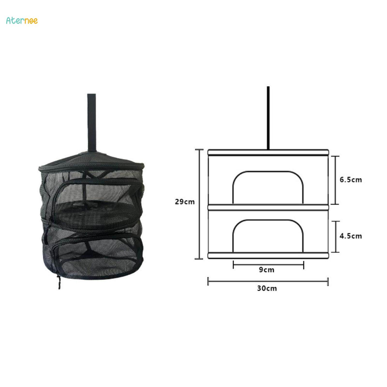 2 Layer Hanging Drying Net Folding Mesh Drying Rack with Zippers Nylon Netting for Fish Vegetables Meat Fruit Plants Net Dry Cage. 