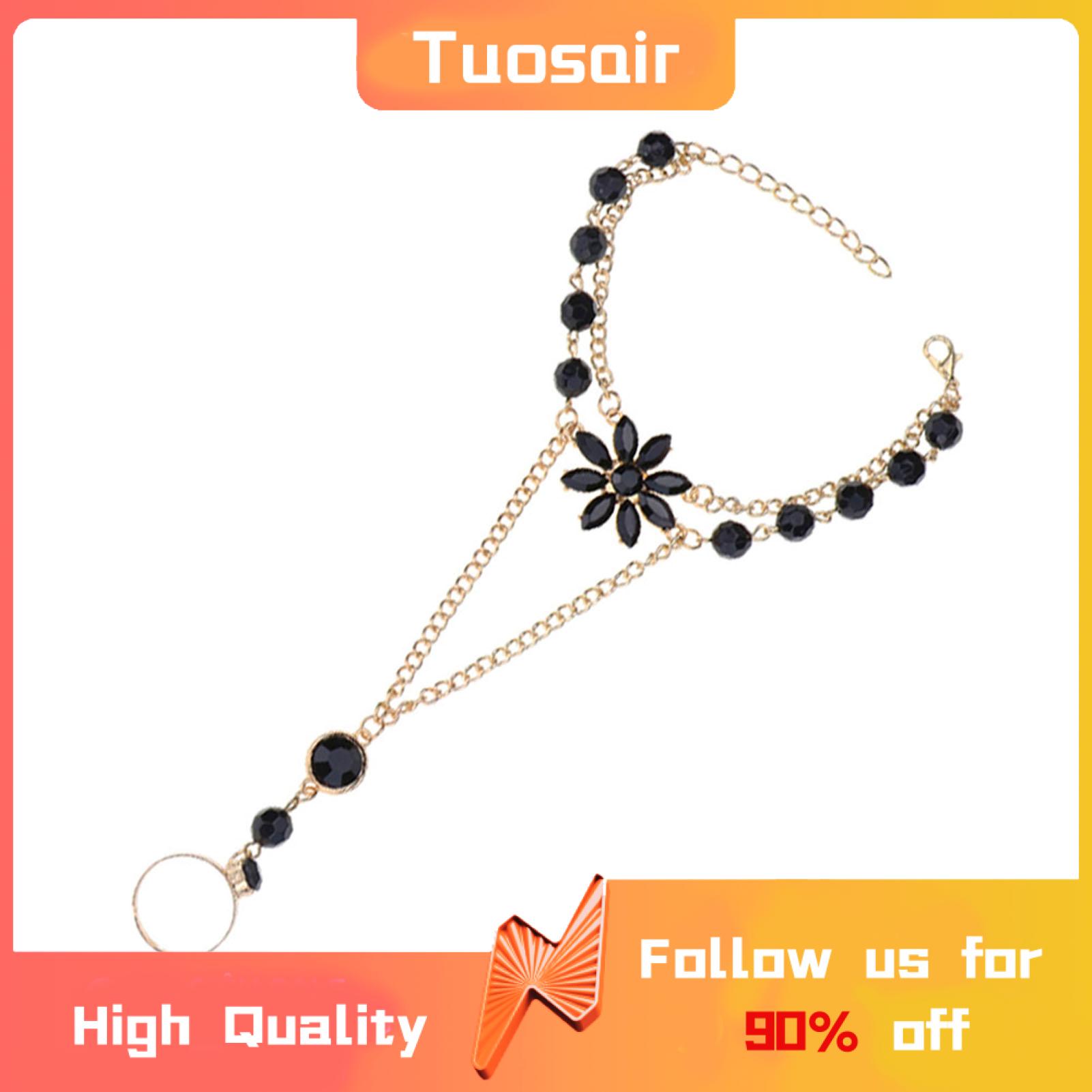Ring Hand Chain Smooth Surface Adjustable Finger Ring Bracelet. 
