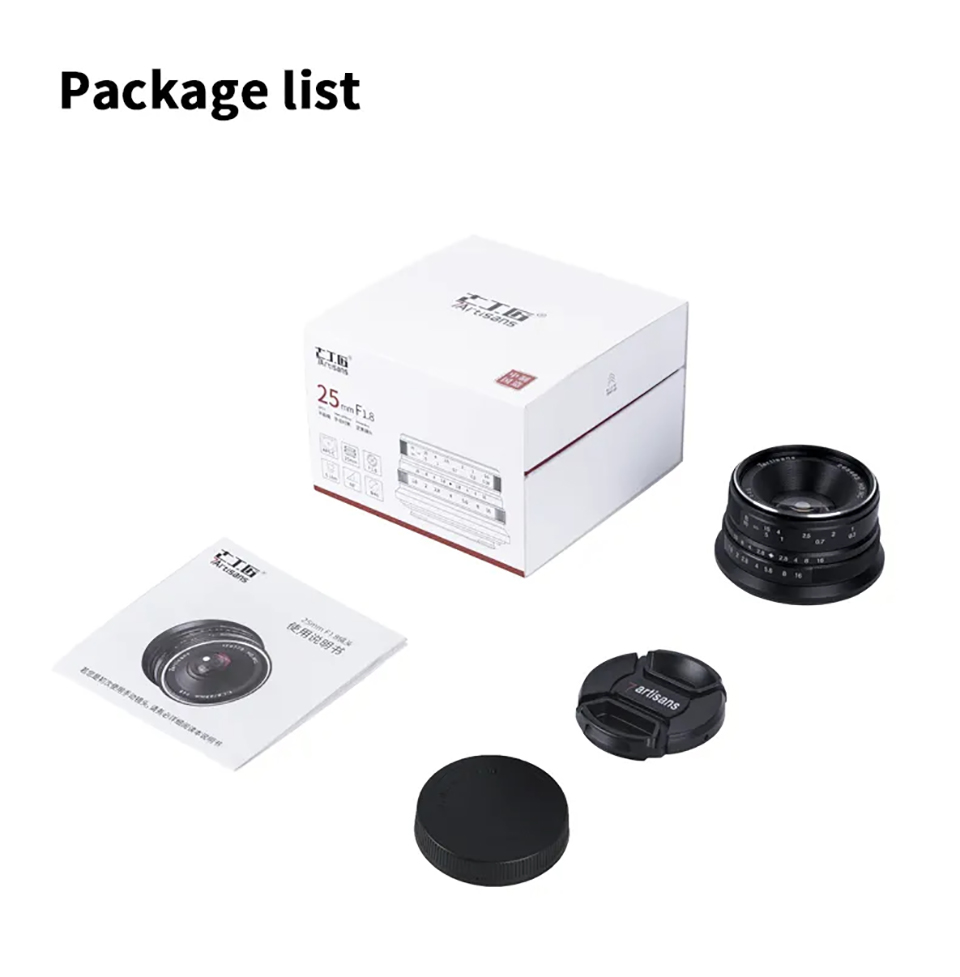 7artisans 25mm F1.8 APS-C Frame Large Aperture Wide Angle Prime Lens for Studio Photography with Sony E Zev-10 X Z M M43 Mount. 