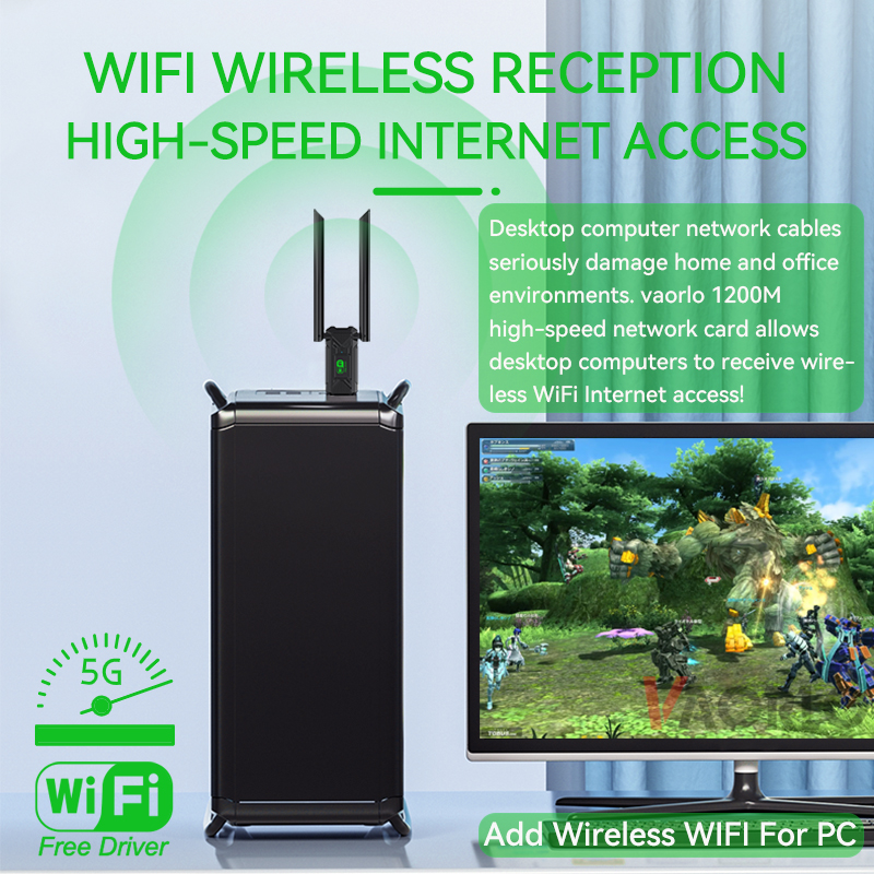 1200Mbps WiFi USB Adapter Dual Band 2.4G+5Ghz Wi-Fi Dongle Receiver USB3.0 High-Speed 802.11AC Wireless Network Card Driver Free. 