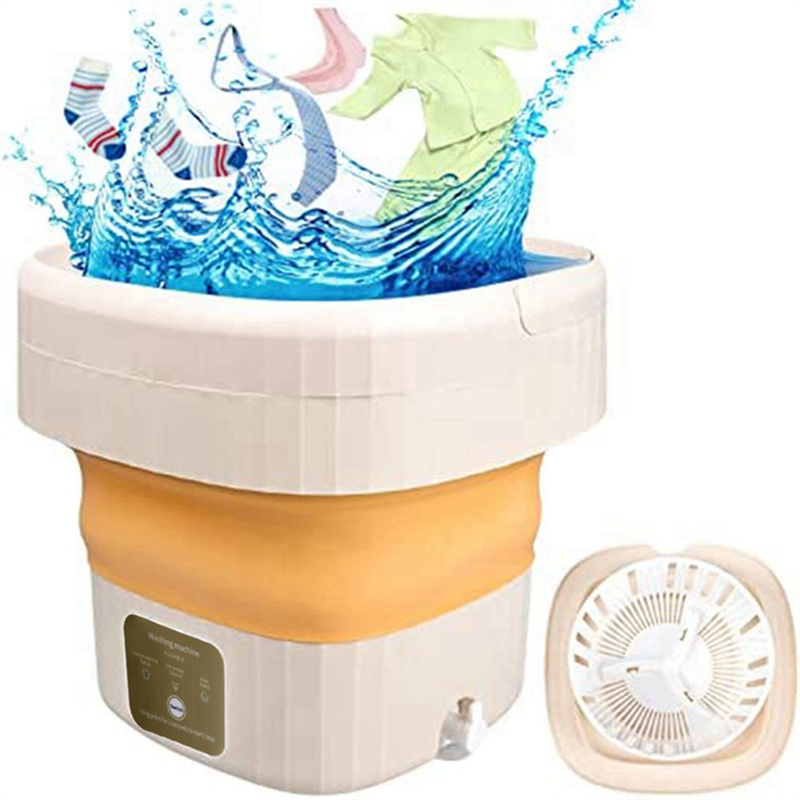 Small Bucket Washing Machine with Touch Screen and Drainer Basket for Camping, Apartment US Plug. 