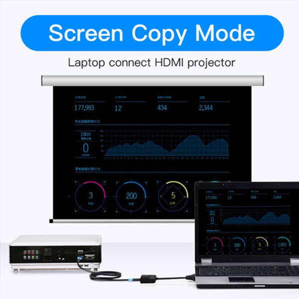 VENTION ACNBB VGA to HDMI Converter with Female Micro USB and Audio Port - 0.15M. 