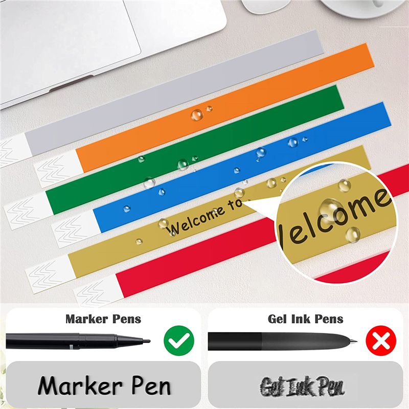 600 PCS Neon Colored for Events, Synthetic Paper Waterproof Activity Identification. 