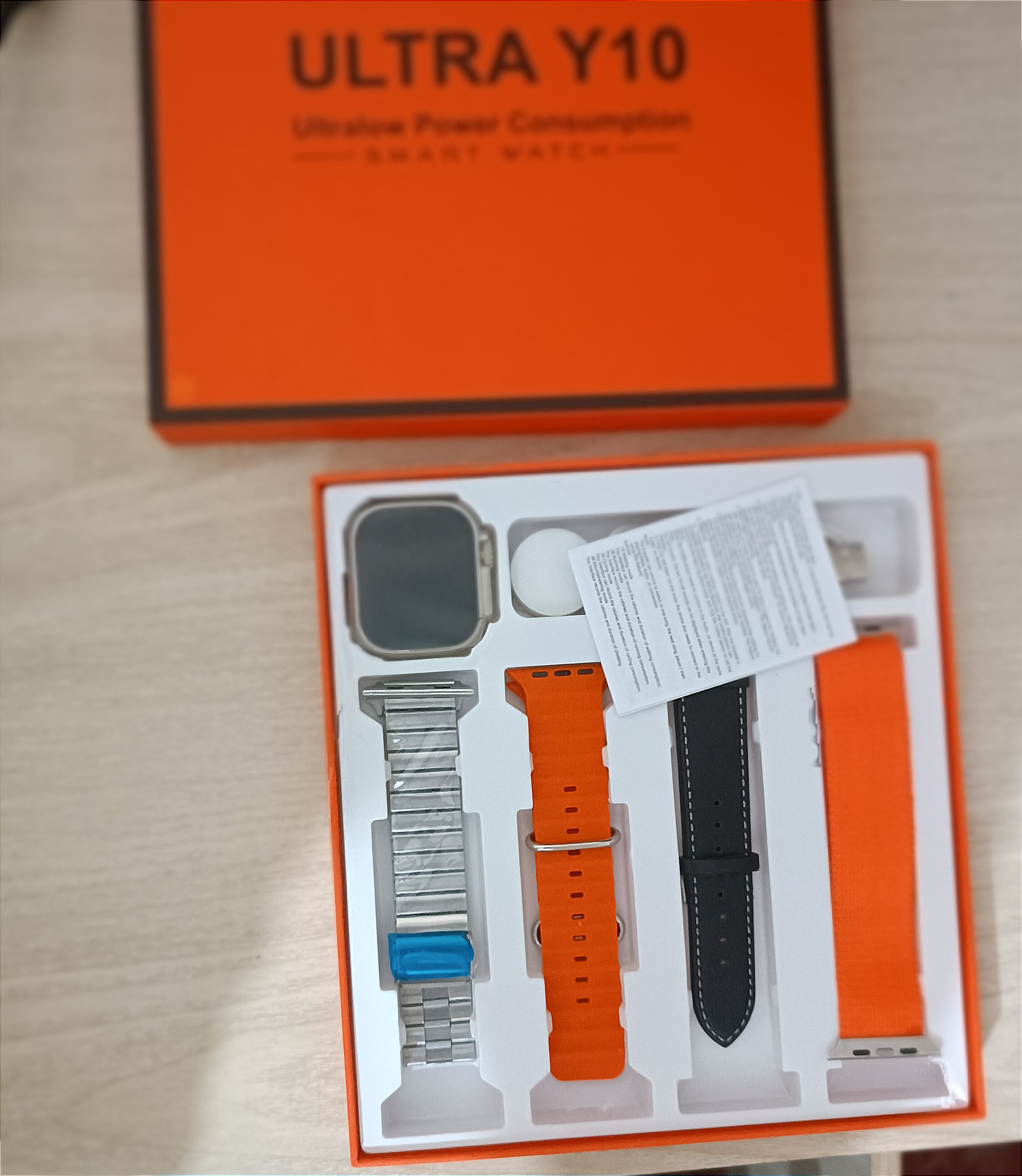 Y10 ULTRA Smart Watch With 4 Straps. 