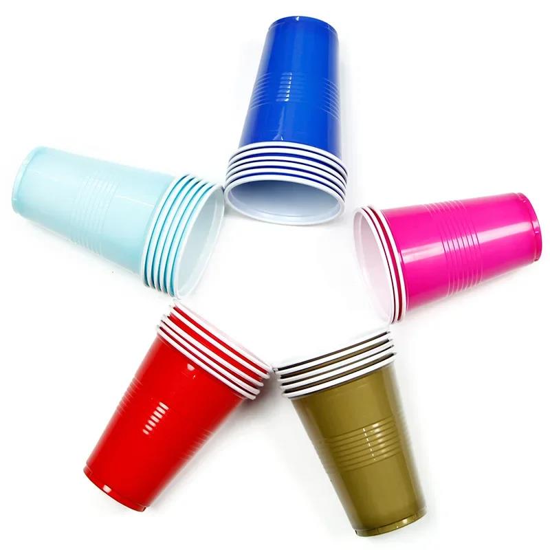 16-Ounce Plastic Party Cups in Red (50 Pack) Disposable Plastic Cups Recyclable Red Cups with Fill Lines for Drinks,BBQ,Picnics. 