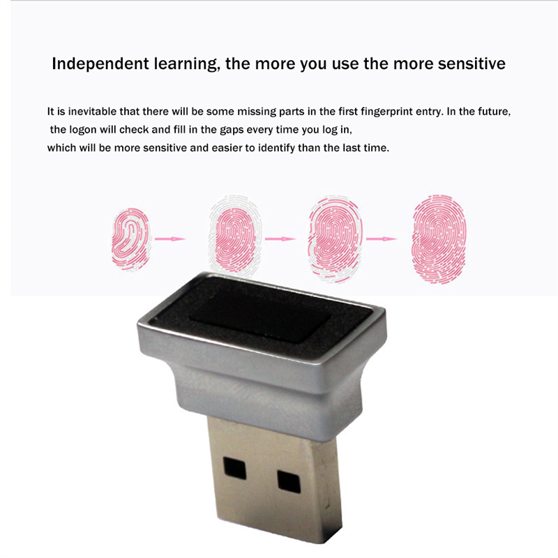 1 Piece USB Fingerprint Reader Computer USB Fingerprint Lock for Windows 10 11 Hello USB Fingerprint Sign-in Unlock Module. 