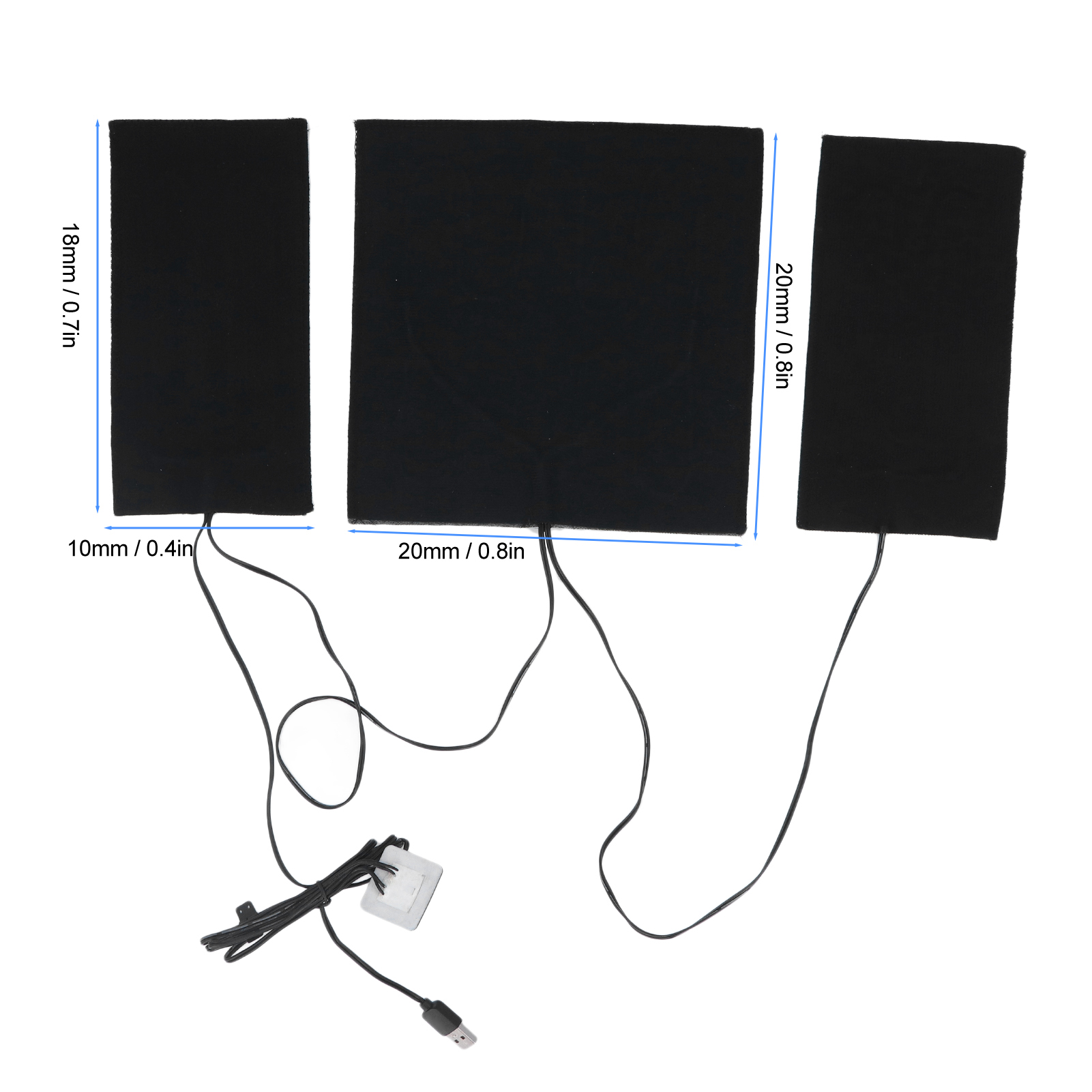 USB Powered Heater Pad, DC 5V 3 Levels Adjustable Temp Electric Heating Sheet Washable for Back Abdomen. 
