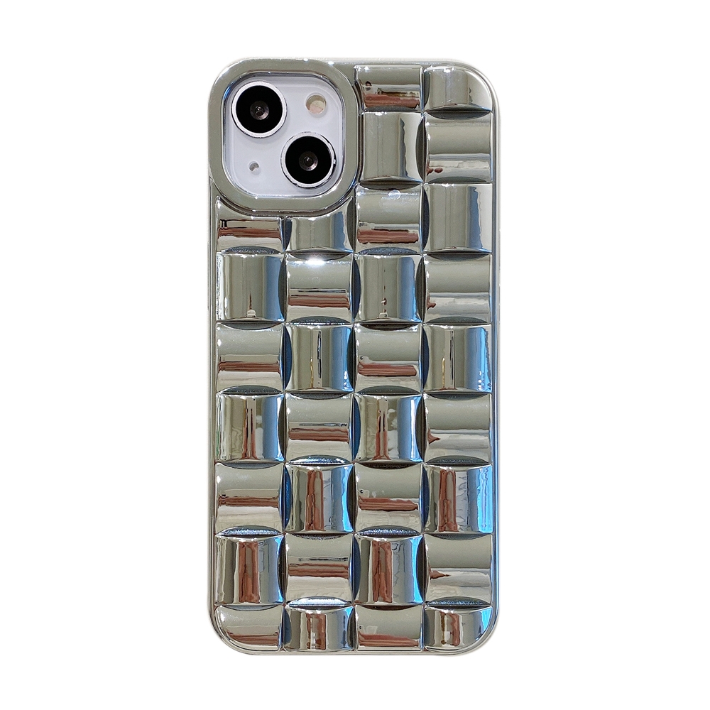 For iPhone 13 Pro Max Weave Texture Electroplated TPU Phone Case