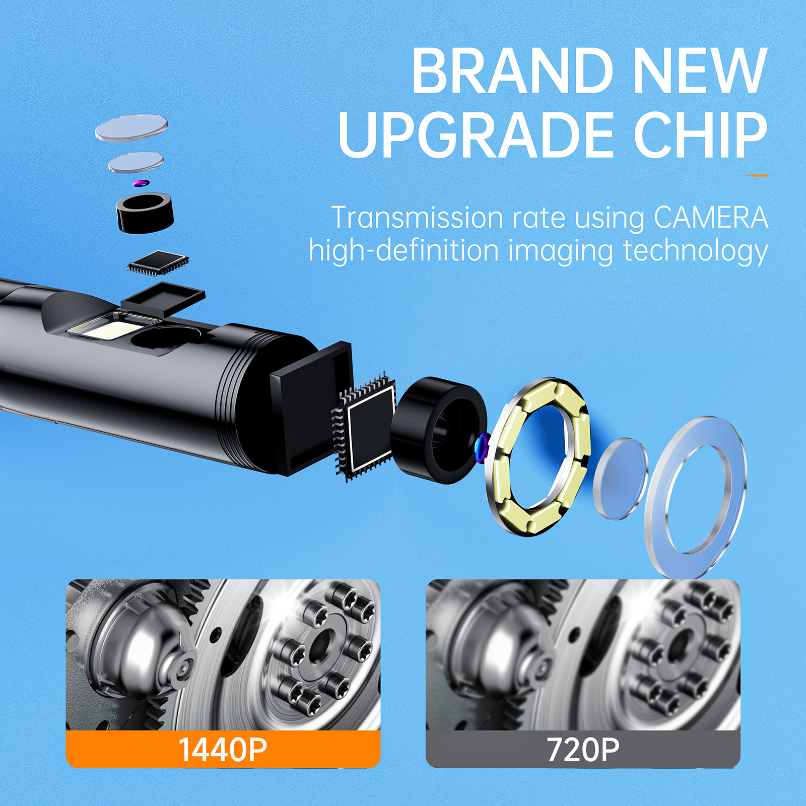 Newest Three-in-one Dual-lens 8mm Industrial Endoscope Camera 1920p 4k For Android For Ios Waterproof Otg Camera Type c Full Hd. 