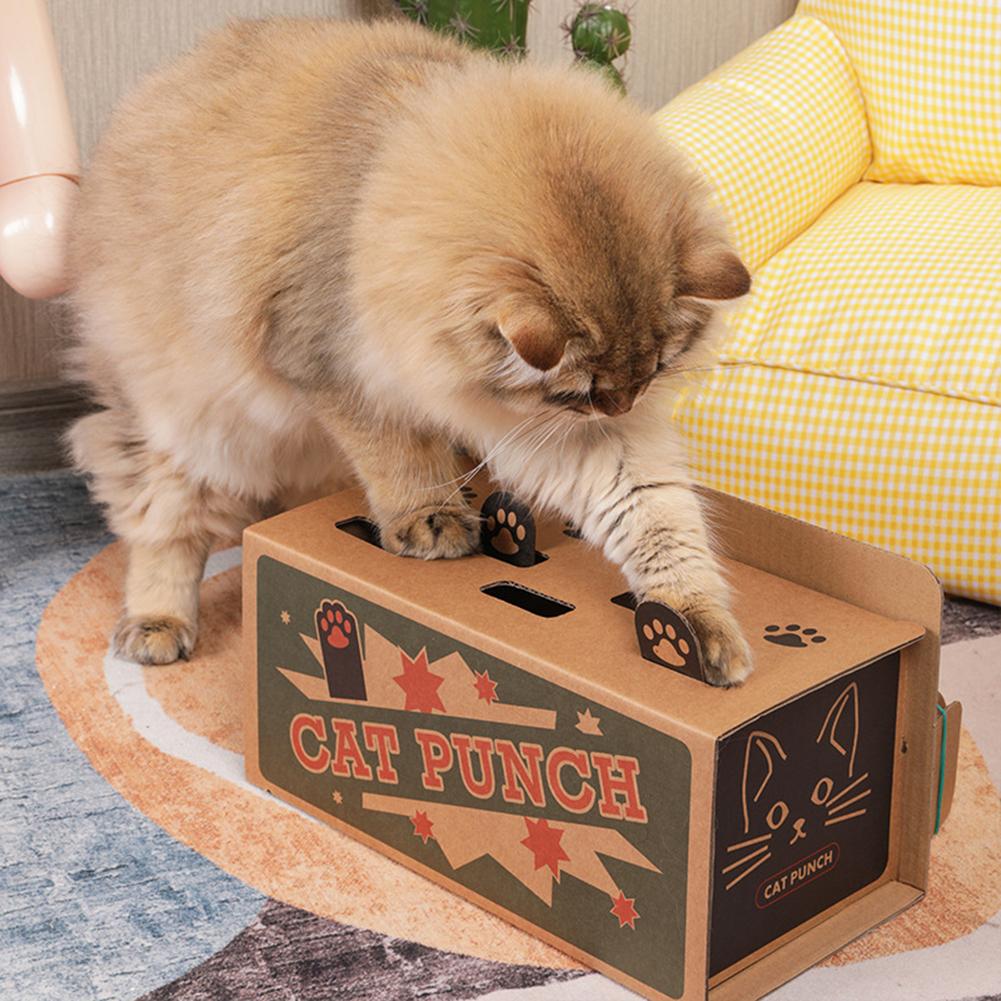 Cat Punch Scratch Interactive Mole Mice Game Toy DIY Mouse Pop Up Puzzle For Cats Treat Exercise Training Cat Toy Supplies. 