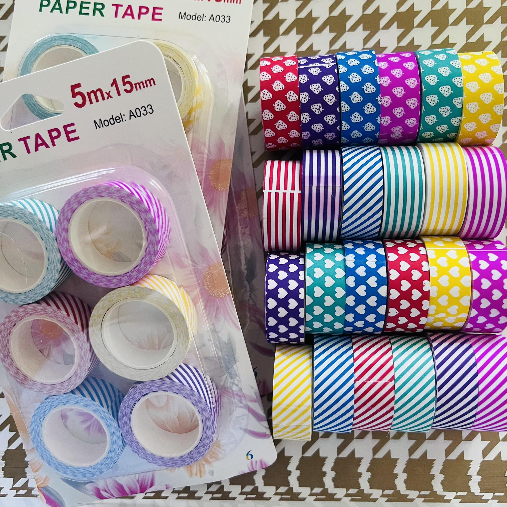 4 Different Design Craft Paper Tape( Pack of 6)