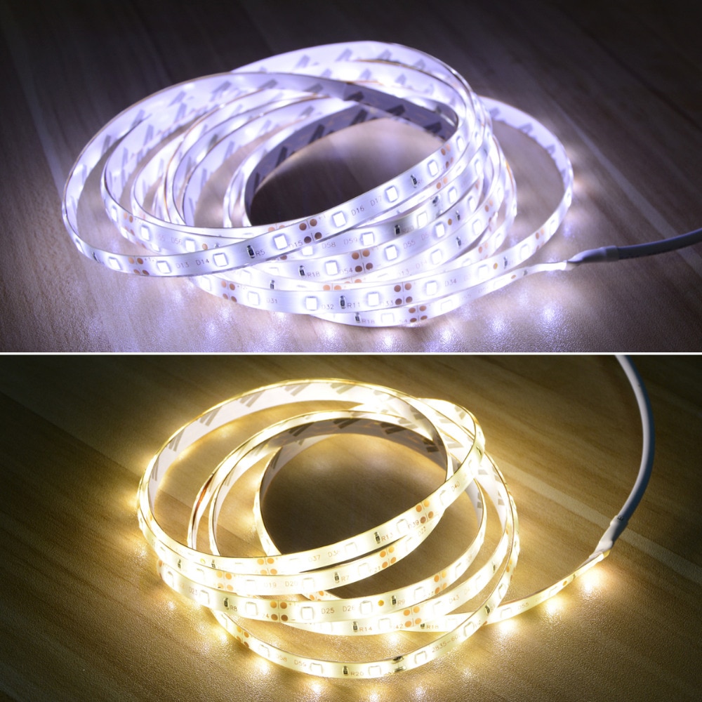 Stepless Dimmable LED Strip light SMD2835 DC 12V Waterproof Touch Switch Dimmer led tape lamp 2A EU wer adapter 1M 2M 3M 4M 5M-Warm White-1M--. 