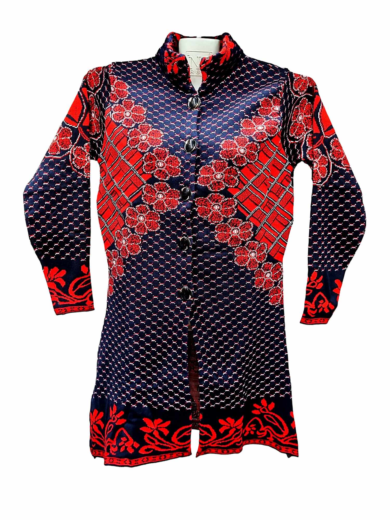 Butterfly Winter Dress Knitting Cotton Front Open Long Cardigan Sweater for Ladies