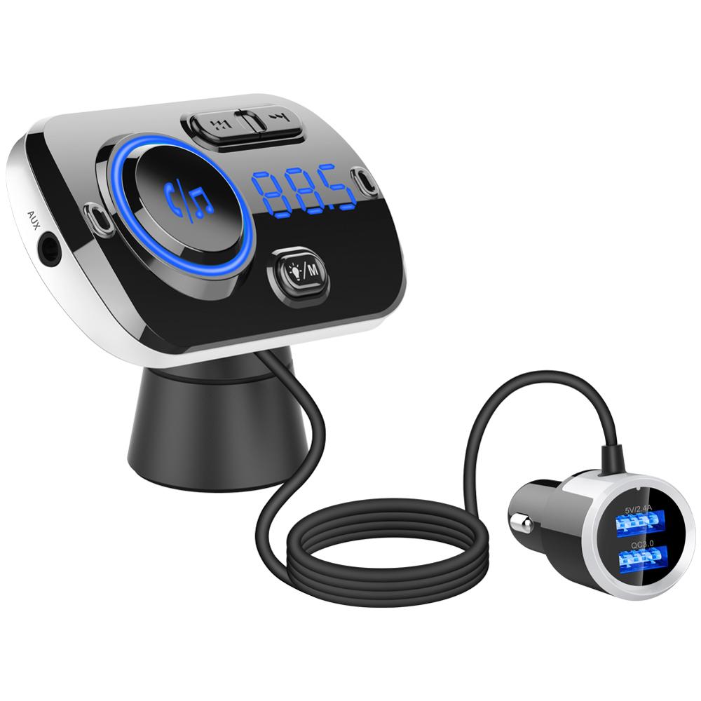 FM Tran_s_mitter BC49BQ Bluetooth-Compatible 5.0 Car Charger Car Kit MP3 Music Audio Player Hands-Free Calling Dual USB Port FLAC. 