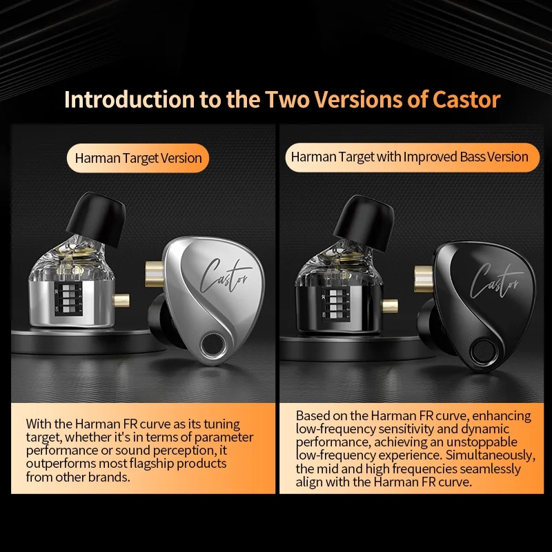 KZ Caster-2 Dynamic High-end Tunable Balanced Armature Headset Audiophile Stage Live Monitoring Earphone Noise Canceling Earbuds. 