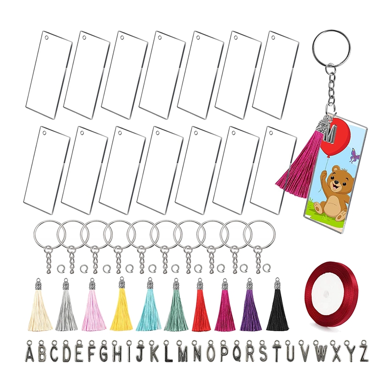 Acrylic Keychains Blank Rectangle Discs Christmas Ornaments Colorful Tassels Decorations For Diy Projects And Crafts Buy Online At Best Prices In Bangladesh Daraz Com