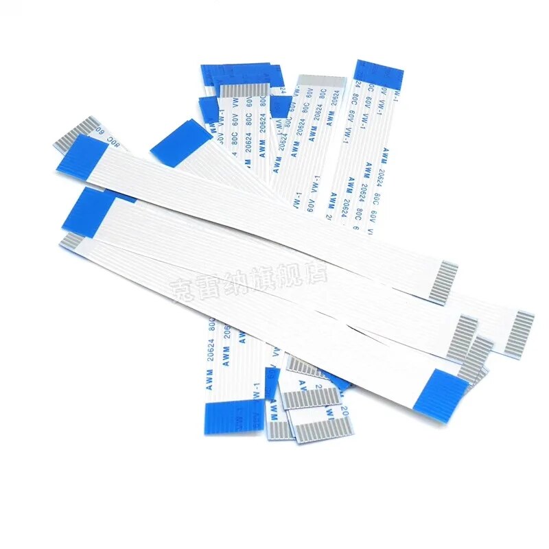 10PCS FPC/FFC Ribbon Flexible Flat Cable 24 26 30 32 34 40 Pin Pitch 0.5/1.0MM Wire Length 6/10/15/20/25/30/40CM Forward Reverse. 
