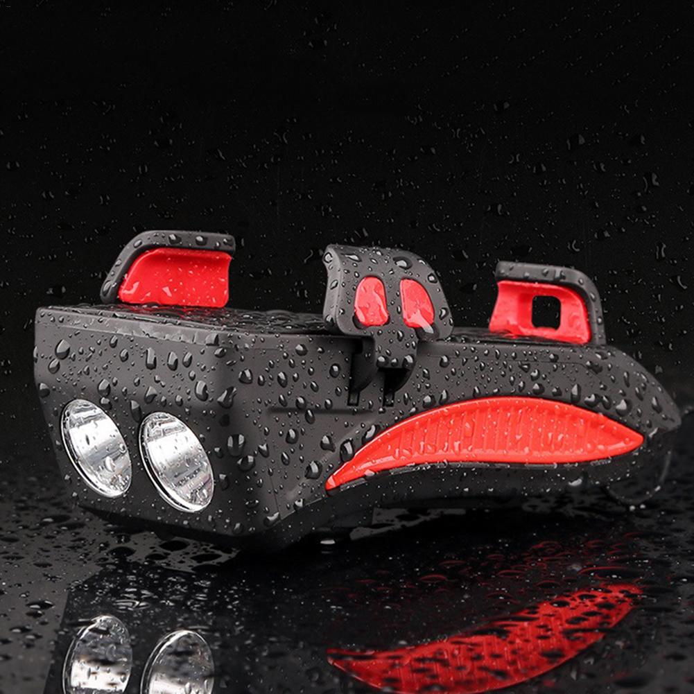 4 in 1 Bicycle USB Rechargeable Led Bicycle Light with Horn and Mobile Holder With PowerBank. 
