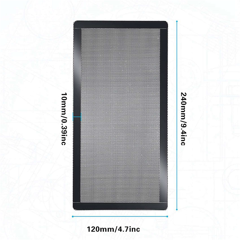 NXFDSIOZ 120X240mm Dust Filter for Computer Cooler Fan,Magnetic Frame Dust Filter,Dustproof PVC Cover Computer Fan Grills, 8 Pack. 