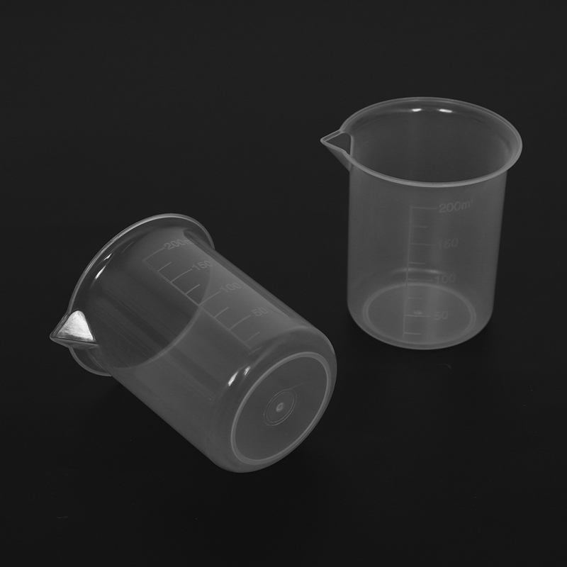 Lab Graduated Clear Plastic Thicken with Cap Measuring Jug 200mL 4pcs. 