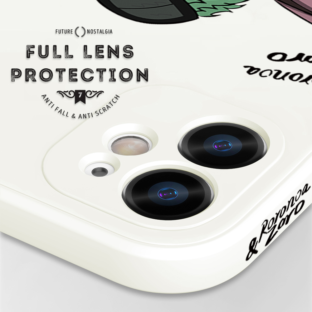 Hontinga for iPhone 7 Plus / 8 Plus Back Cover Green Hair Boy Side Design Case Square Edge Liquid Silicone Phone Case. 