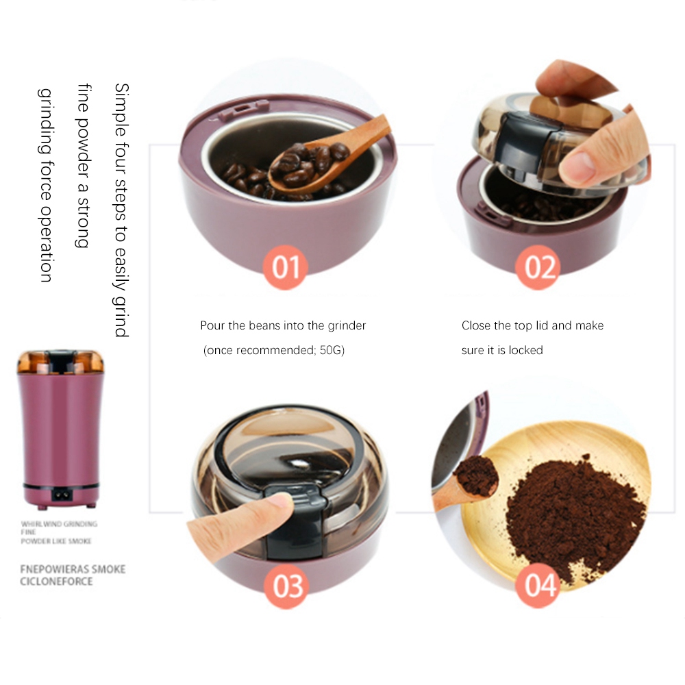 Versatile Portable Electric Coffee Grinder: Grind Herbs, Spices, Nuts, and Grains Effortlessly. 