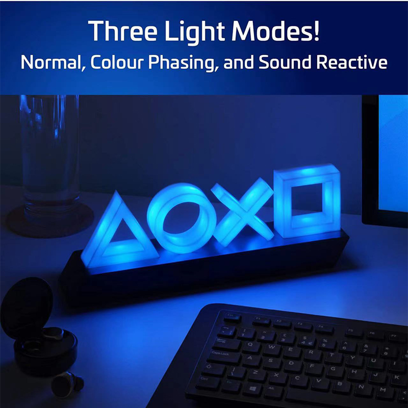 for PS4/PS5 Game Icon Lamp Sign Pixel modeling Lampstand Table top atmosphere led night light Esports room Background Decoration. 