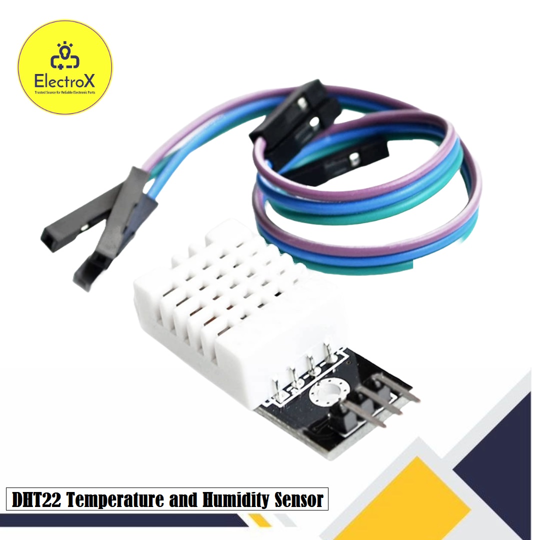 DHT22 Digital Temperature and Humidity Sensor Module with Cable for Arduino, Raspberry Pi, ESP32. 