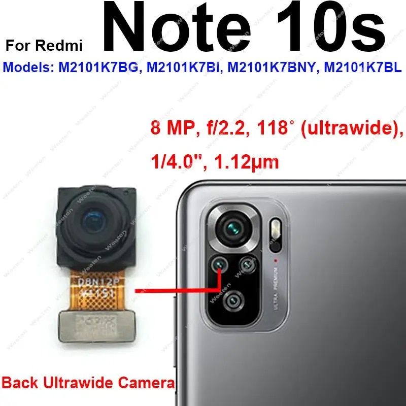 Front Back Big Camera For Xiaomi Redmi Note 10 Note 10S Note 10