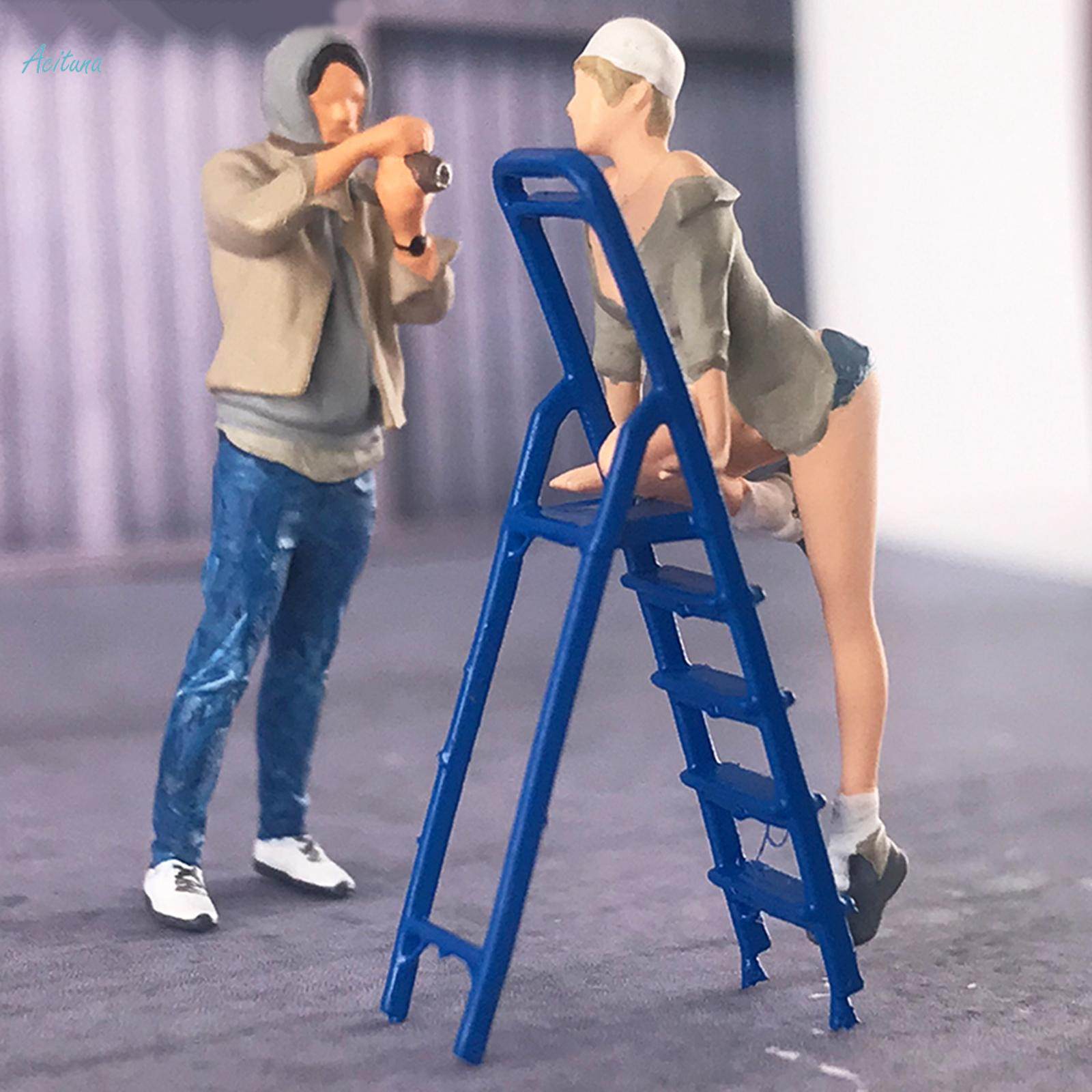 1/64 Figures Ladder Miniatures Layout Street Scene DIY Projects S Scale. 