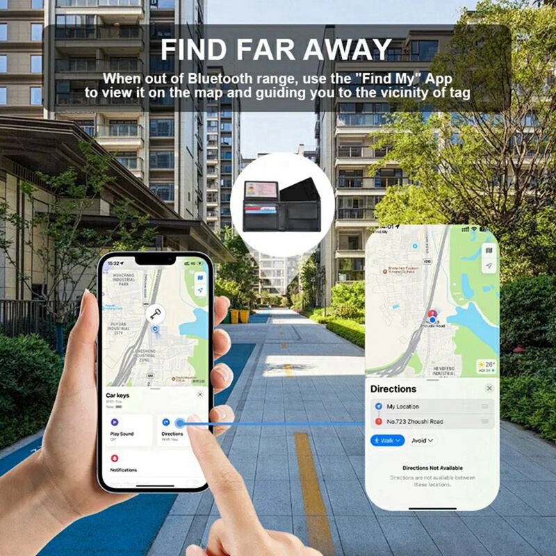 Wireless Rechargerable Smart Card Tracker Work With Apple Find My App Back Cover Icard Tag For Airtag ID Card Finder. 