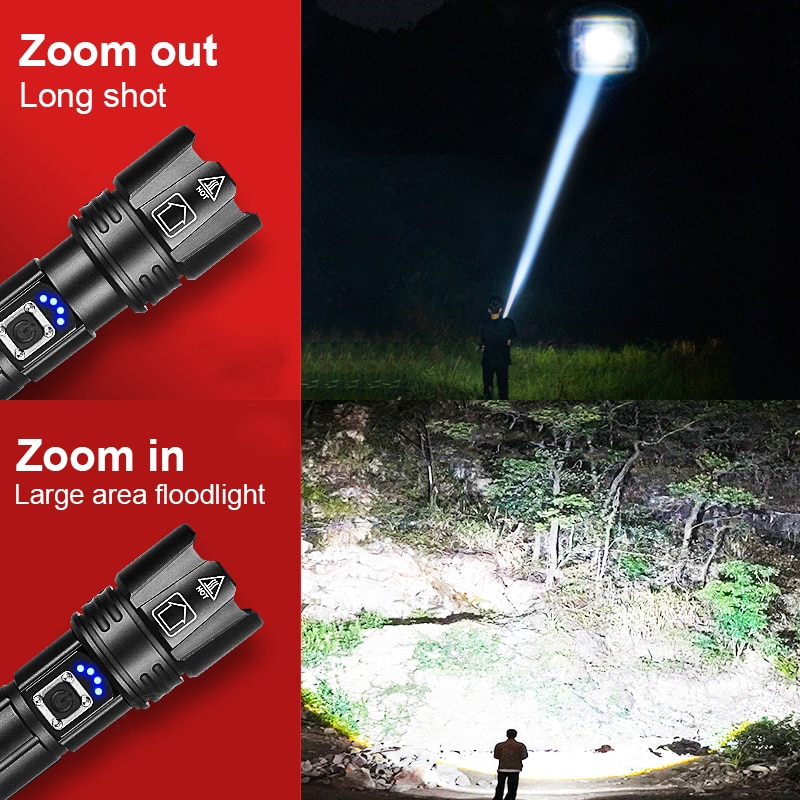 F3 Most Powerful LED Flashlight USB Rechargeable Torch Light High Power Flashlight Tactical Lantern Long Shot Hand Lamp Camping. 