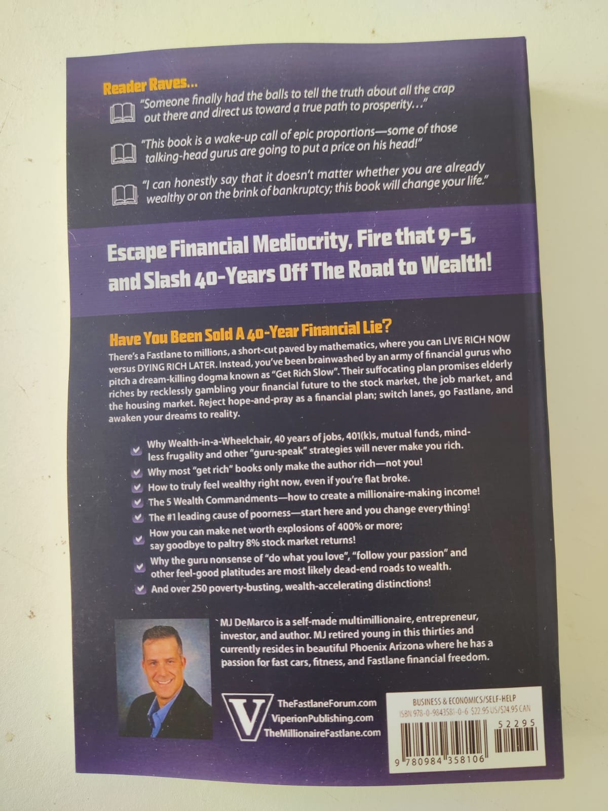 The Millionaire Fastlane: Crack the Code to Wealth and Live Rich for a Lifetime! by M. J. DeMarco - Premium - Paperback. 